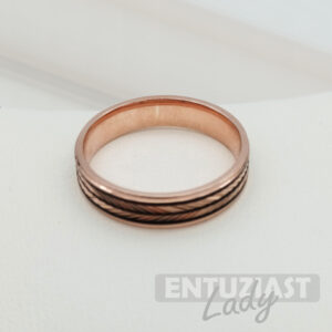 Srebrni prsten muški rose gold crna rad-0