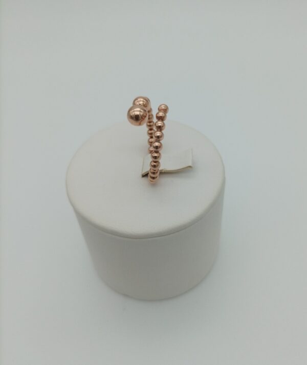 Srebrni prsten rose gold kuglice podesiv-125