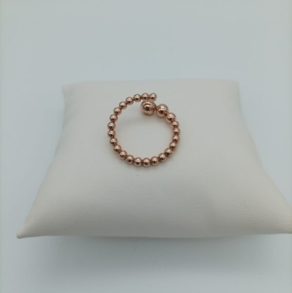Srebrni prsten rose gold kuglice podesiv-126