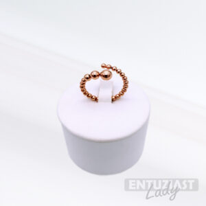 Srebrni prsten rose gold kuglice podesiv-0