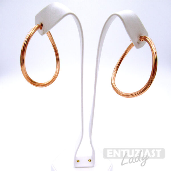 Srebrne minđuše alke rose gold elipsa-0