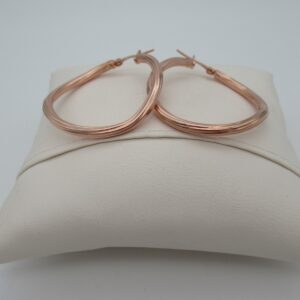Srebrne minđuše alke rose gold elipsa-3451