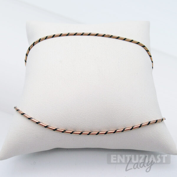 Srebrni lanac rose gold sa crnim prugama-0