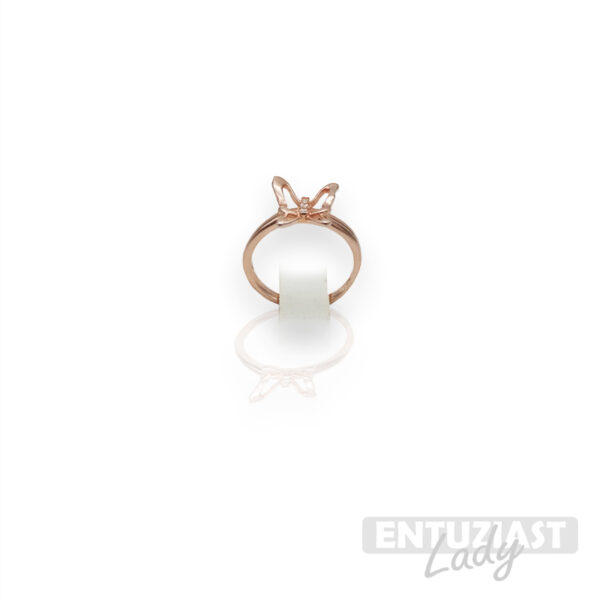 Srebrni prsten mini rose gold leptir podesiv-0