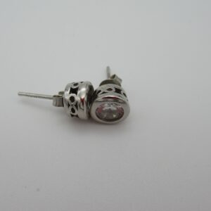 Srebrne minđuše krug cirkon -4053